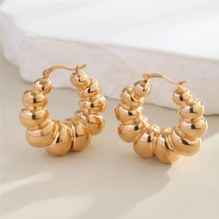 Micara - Rippled Glamour - Ohrringe - Ohrringe - Gold - Müller Mode