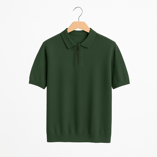 Michael Strick Poloshirt mit Reißverschluss - Polos - Dunkelgrün - Müller Mode