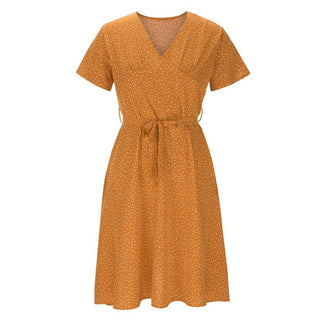 Milena - Kleid - V - Ausschnitt - Kleider - Gelb - Müller Mode