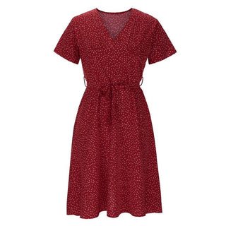 Milena - Kleid - V - Ausschnitt - Kleider - Rot - Müller Mode