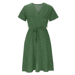 Milena - Kleid - V - Ausschnitt - Kleider - Grün - Müller Mode