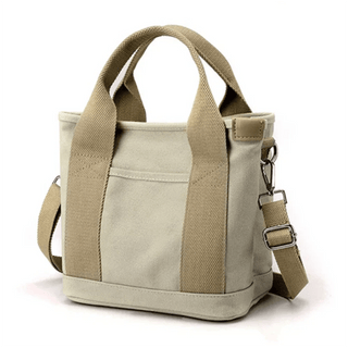 Milla Canvas Schultertasche - Schultertaschen - Beige - Müller Mode