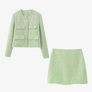 Miranda Blazer und Rock Set - Sets - Hellgrün - Müller Mode