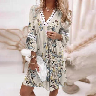 Miriam - Kleid - Bedruckt - Kleider - Grau - Müller Mode