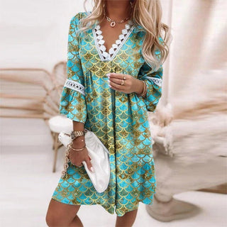 Miriam - Kleid - Bedruckt - Kleider - Grün - Müller Mode