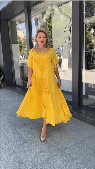 Miriam - Stilvol Sommerkleid - Vielseitig - Kleider - Gelb - Müller Mode
