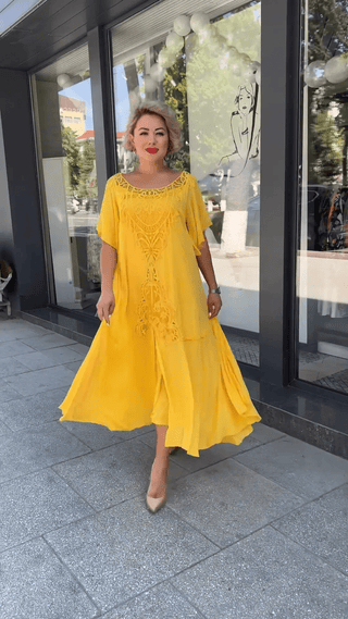 Miriam - Stilvol Sommerkleid - Vielseitig - Kleider - Gelb - Müller Mode