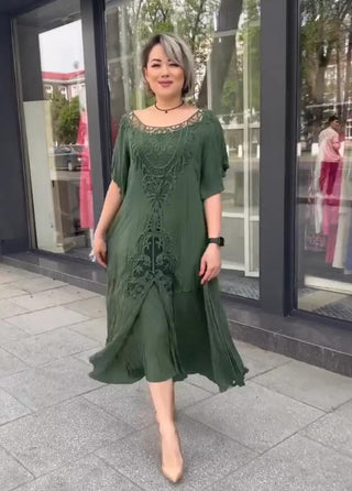 Miriam - Stilvol Sommerkleid - Vielseitig - Kleider - Grün - Müller Mode