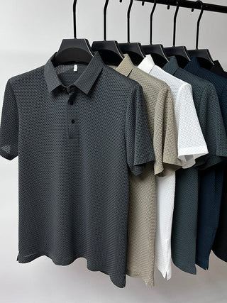 Morten - Herren - Poloshirt aus Mesh - Polos - Schwarz - Müller Mode