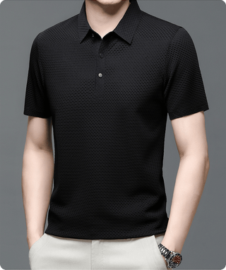 Morten - Herren - Poloshirt aus Mesh - Polos - Schwarz - Müller Mode