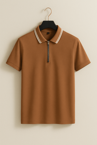 Nathaniel Poloshirt mit Reißverschluss - Polos - Grau - Müller Mode