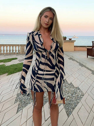 Nelly - Mesh - Strandkleid - Rüschen Design - Kleider - Weiß - Müller Mode