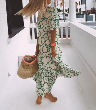 Nicole - Maxi - Kleid - V - Ausschnitt - Kleider - Grün - Müller Mode