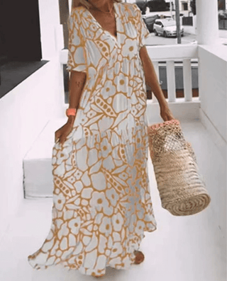 Nicole - Maxi - Kleid - V - Ausschnitt - Kleider - Orange - Müller Mode