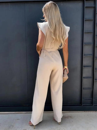 Nina - Eleganter Jumpsuit mit Rüschenärmeln - Sets - Aprikose - Müller Mode