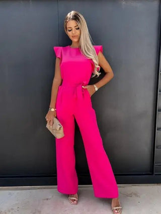 Nina - Eleganter Jumpsuit mit Rüschenärmeln - Sets - Hellrosa - Müller Mode