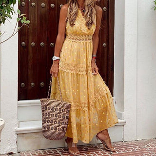 Noa - Spitzen - Maxikleid - Boho Chic - Kleider - Gelb - Müller Mode