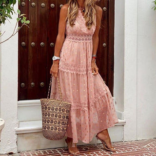 Noa - Spitzen - Maxikleid - Boho Chic - Kleider - Rosa - Müller Mode
