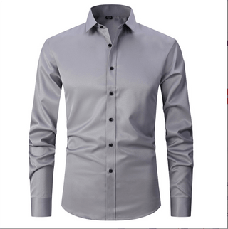 Normand - Langärmliges Hemd - Eleganter Formaler Stil - Hemden - Grau - Müller Mode