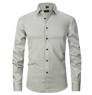 Normand - Langärmliges Hemd - Eleganter Formaler Stil - Hemden - Hellgrau - Müller Mode