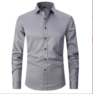 Normand - Langärmliges Hemd - Eleganter Formaler Stil - Hemden - Grau - Müller Mode
