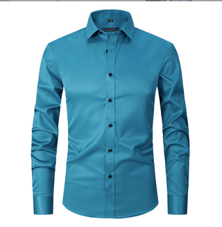 Normand - Langärmliges Hemd - Eleganter Formaler Stil - Hemden - Seeblau - Müller Mode