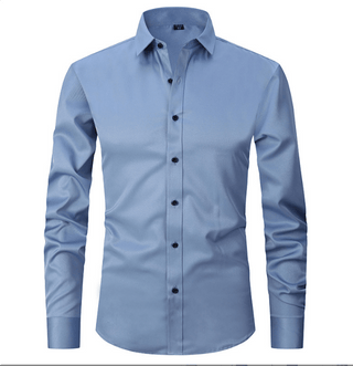 Normand - Langärmliges Hemd - Eleganter Formaler Stil - Hemden - Blau - Müller Mode