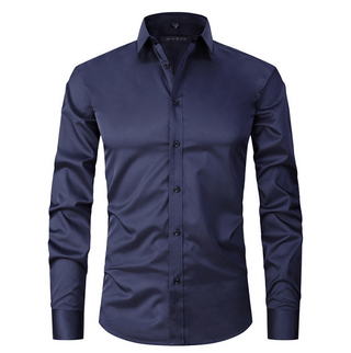 Normand - Langärmliges Hemd - Eleganter Formaler Stil - Hemden - Marine Blau - Müller Mode
