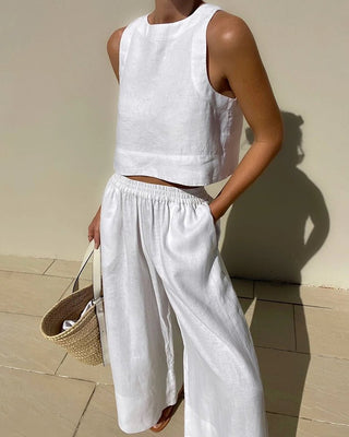Odette - Zweiteiliges Set - Airy Summer Wear - Sets - Weiß - Müller Mode