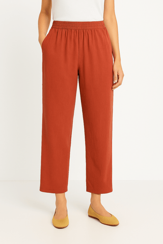 Odette Hose mit elastischem Bund - Hosen - Burgund - Müller Mode
