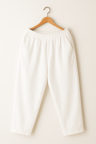 Odette Hose mit elastischem Bund - Hosen - Weiß - Müller Mode