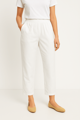 Odette Hose mit elastischem Bund - Hosen - Weiß - Müller Mode