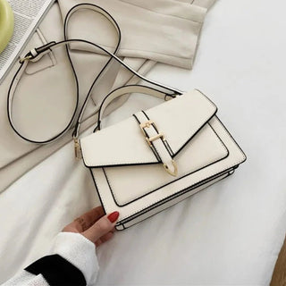 Olive - Leder - Schultertasche - Klassischer Überschlagstil - Schultertaschen - Weiß - Müller Mode