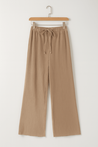 Patty Plisseehose mit weitem Bein und Kordelzug - Hosen - Khaki - Müller Mode