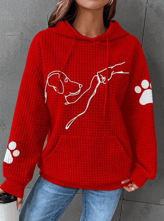 PawPound - Bequemer und warmer Hoodie für Frauen - Sweatshirts & Hoodies - Rot - Müller Mode