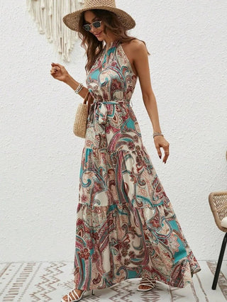 Philine - Maxi - Kleid - Retro Halternek - Kleider - Grün - Müller Mode