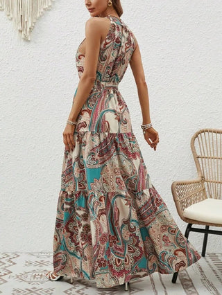 Philine - Maxi - Kleid - Retro Halternek - Kleider - Grün - Müller Mode