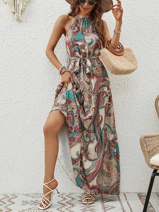 Philine - Maxi - Kleid - Retro Halternek - Kleider - Grün - Müller Mode