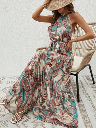 Philine - Maxi - Kleid - Retro Halternek - Kleider - Grün - Müller Mode