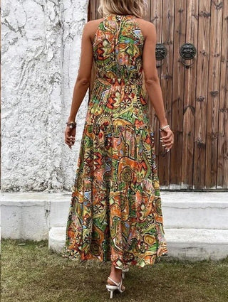 Philine - Maxi - Kleid - Retro Halternek - Kleider - Grün - Müller Mode