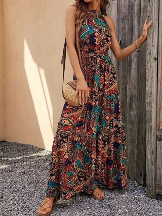 Philine - Maxi - Kleid - Retro Halternek - Kleider - Grün - Müller Mode