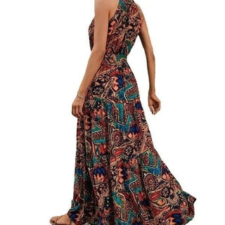 Philine - Maxi - Kleid - Retro Halternek - Kleider - Grün - Müller Mode