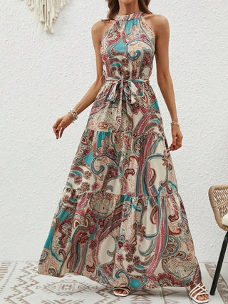 Philine - Maxi - Kleid - Retro Halternek - Kleider - Grün - Müller Mode