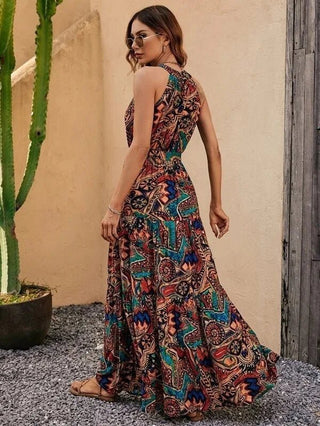 Philine - Maxi - Kleid - Retro Halternek - Kleider - Grün - Müller Mode