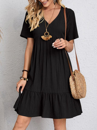 Phoebe - Kleid - Lässiger Plissee - Stil - Kleider - Schwarz - Müller Mode