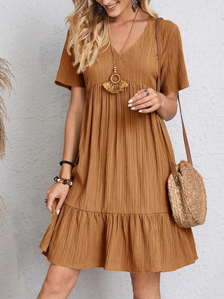 Phoebe - Kleid - Lässiger Plissee - Stil - Kleider - Braun - Müller Mode