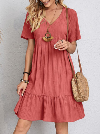 Phoebe - Kleid - Lässiger Plissee - Stil - Kleider - Rot - Müller Mode