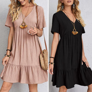 Phoebe - Kleid - Lässiger Plissee - Stil - Kleider - Grün - Müller Mode