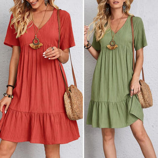 Phoebe - Kleid - Lässiger Plissee - Stil - Kleider - Grün - Müller Mode