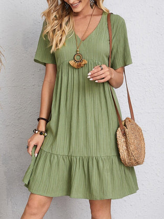 Phoebe - Kleid - Lässiger Plissee - Stil - Kleider - Grün - Müller Mode
